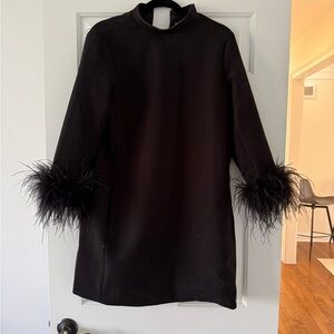 Tuckernuck Black Feather Cuff Midi Dress